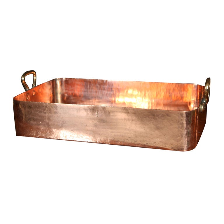 Copper Rectangular Shallow Roasting Pan